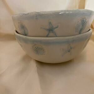 Nautical Shoreline Oven Safe by Homestudio cereal / soup bowel 6 1/8"   Set / 2